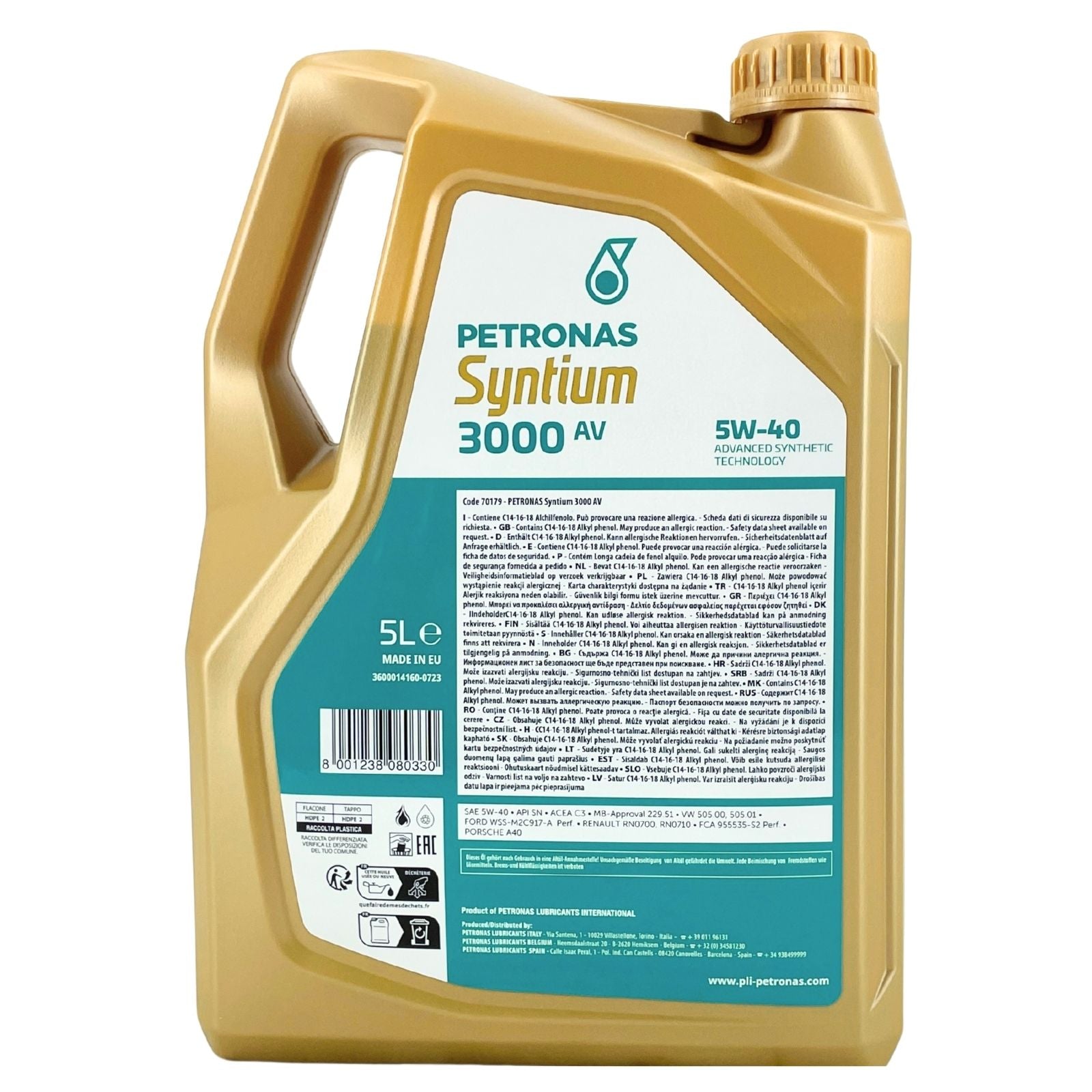 70179E18EU-petronas-syntium-3000-av-5w-40-5l-back