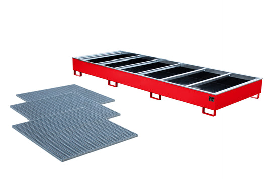 BAUER SÜDLOHN Regalwanne mit PE-Einsatz RW-GR 3600-3 PE, lackiert, Feuerrot-B