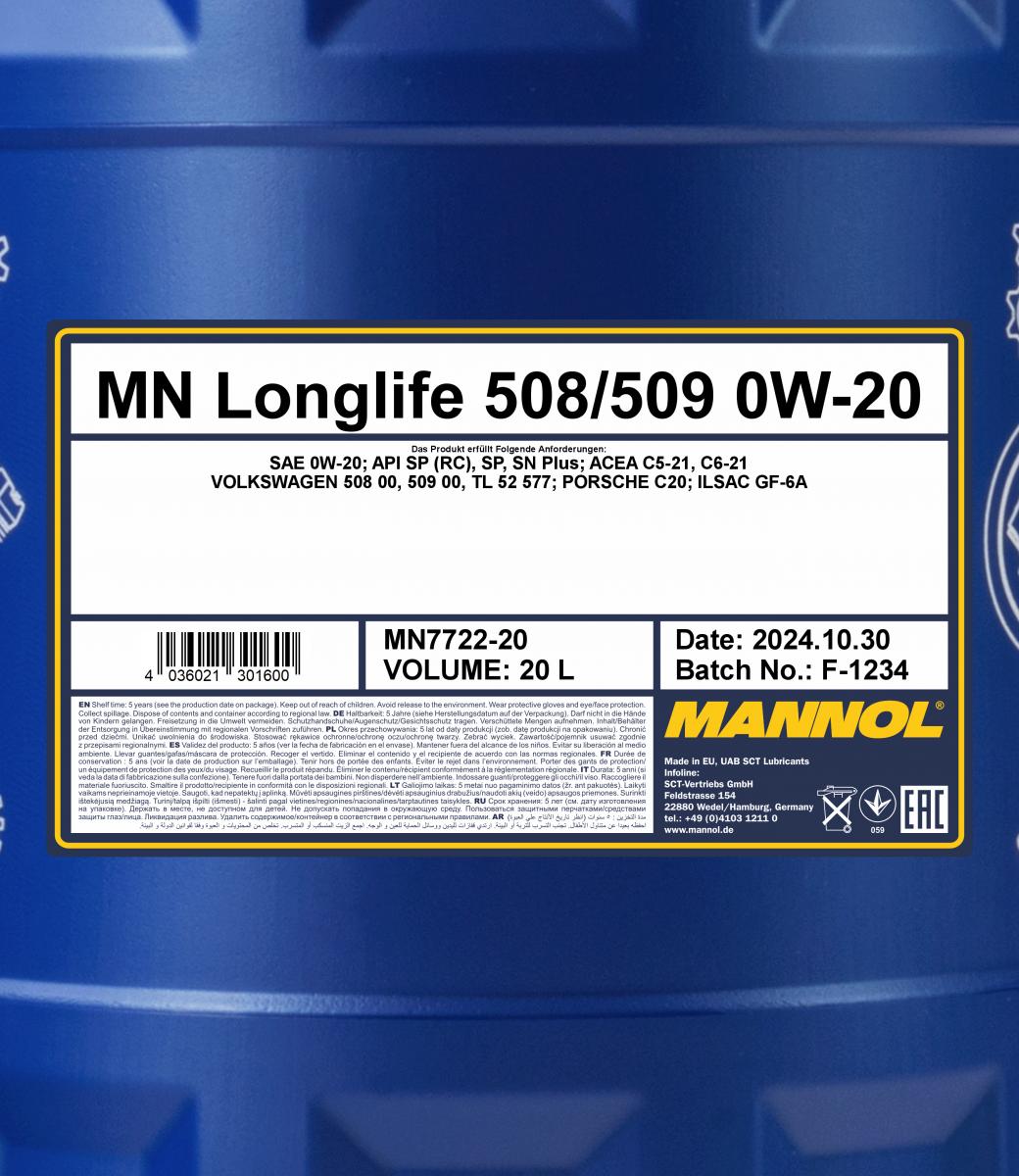 mannol-longlife-508/509-0w-20-20l-spec