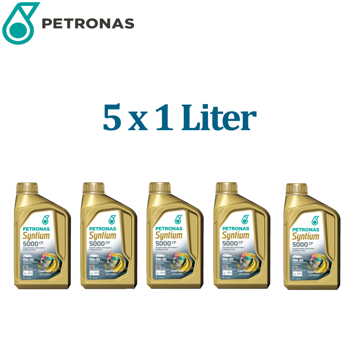 5x 1L PETRONAS Syntium 5000 CP 5W30