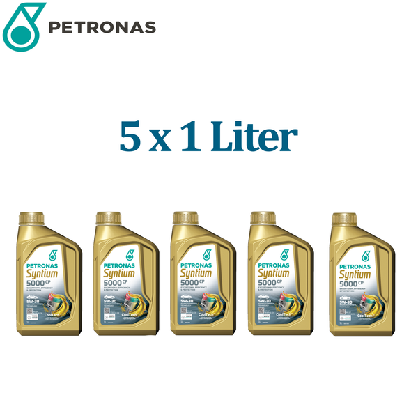 5x 1L PETRONAS Syntium 5000 CP 5W30