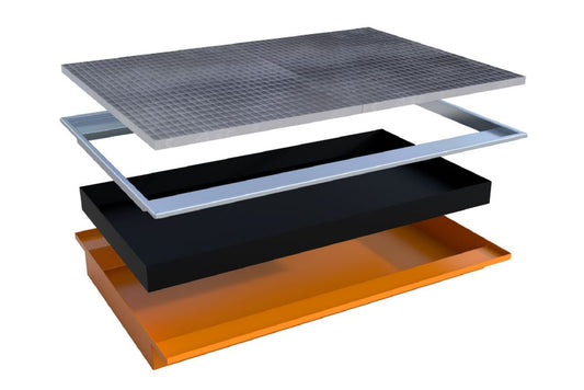 BAUER SÜDLOHN Einhängewanne mit PE-Einsatz EHW 1800 PE, lackiert, Gelborange-B