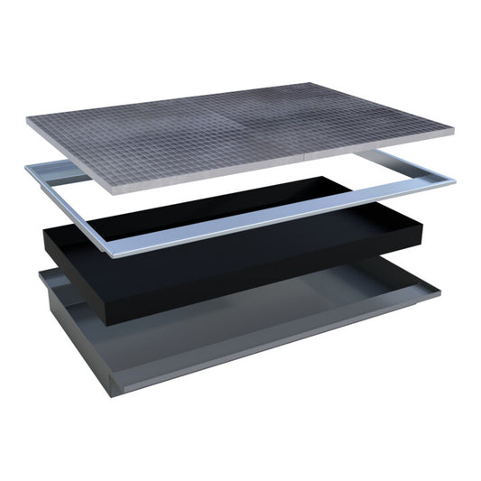 BAUER SÜDLOHN Einhängewanne mit PE-Einsatz EHW 1800 PE, lackiert, Mausgrau-B