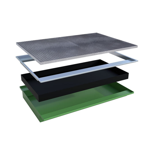 BAUER SÜDLOHN Einhängewanne mit PE-Einsatz EHW 1800 PE, lackiert, Resedagrün-B