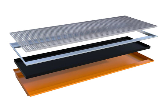 BAUER SÜDLOHN Einhängewanne mit PE-Einsatz EHW 3300 PE, lackiert, Gelborange-B