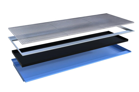 BAUER SÜDLOHN Einhängewanne mit PE-Einsatz EHW 3300 PE, lackiert, Lichtblau-B