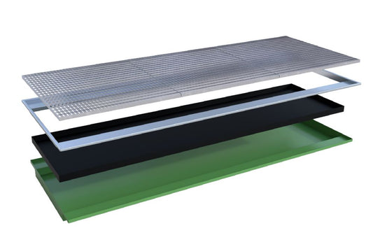 BAUER SÜDLOHN Einhängewanne mit PE-Einsatz EHW 3300 PE, lackiert, Resedagrün-B