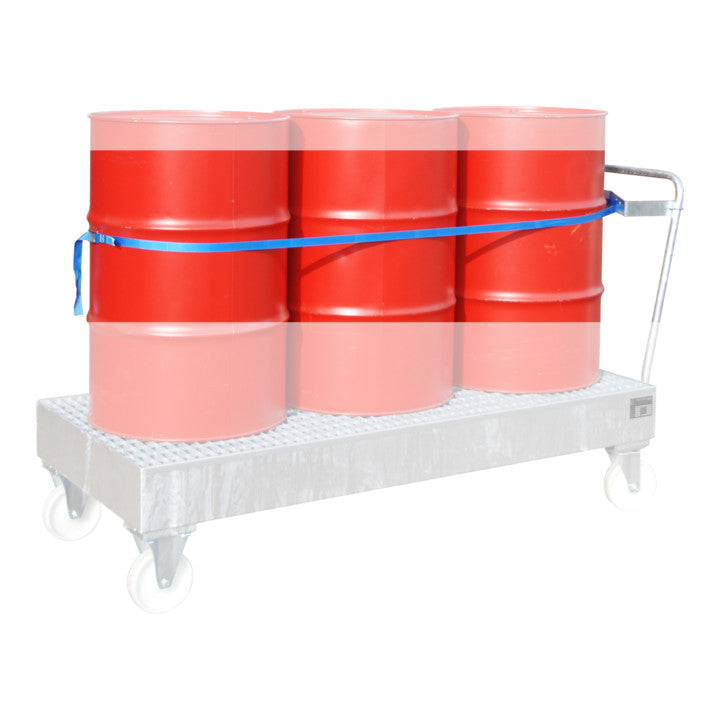 Bauer Fasshalterung mit Spanngurt fuer 3 x 200 Liter Faesser