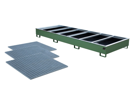 BAUER SÜDLOHN Regalwanne mit PE-Einsatz RW-GR 3600-3 PE, lackiert, Resedagrün-B