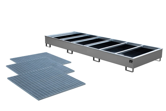 BAUER SÜDLOHN Regalwanne mit PE-Einsatz RW-GR 3600-3 PE, lackiert, Mausgrau-B