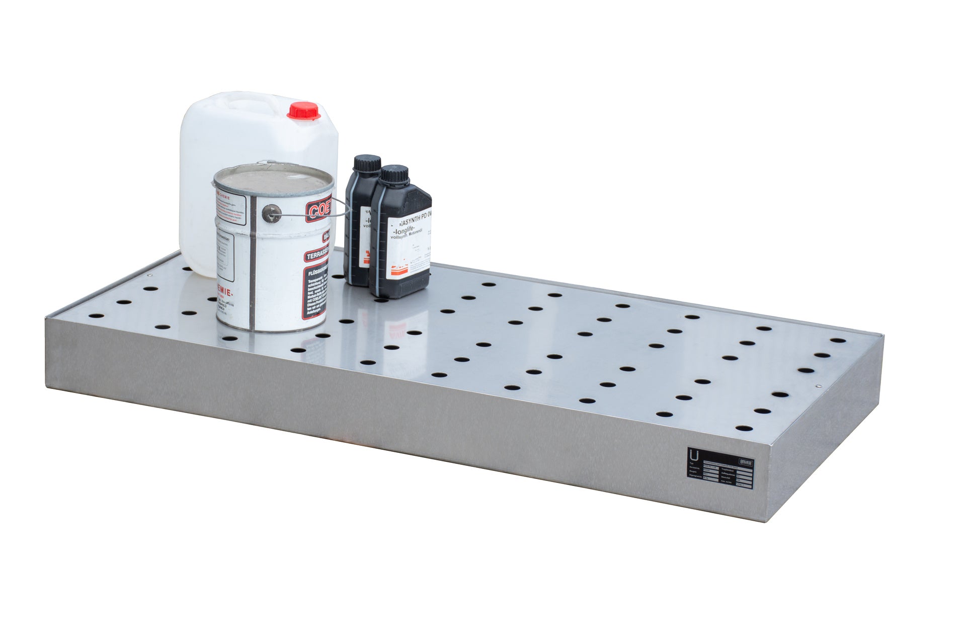BAUER SÜDLOHN Kleingebindewanne für Paletten KGW-P 3/M V4A, Edelstahl 1.4571-C