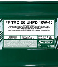 fanfaro-trd-e6-uhpd-10w-40-208l-spec