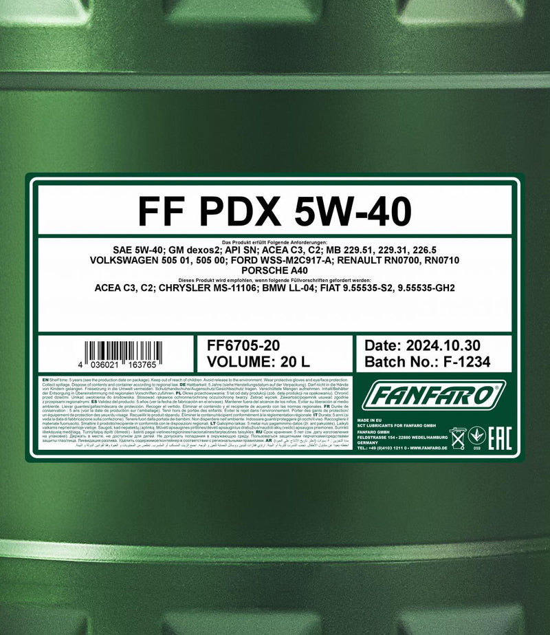 fanfaro-pdx-5w-40-20l-spec