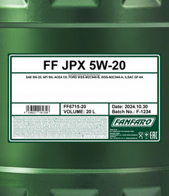fanfaro-jpx-5w-20-20l-spec