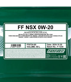 fanfaro-nsx-0w-20-60l-spec