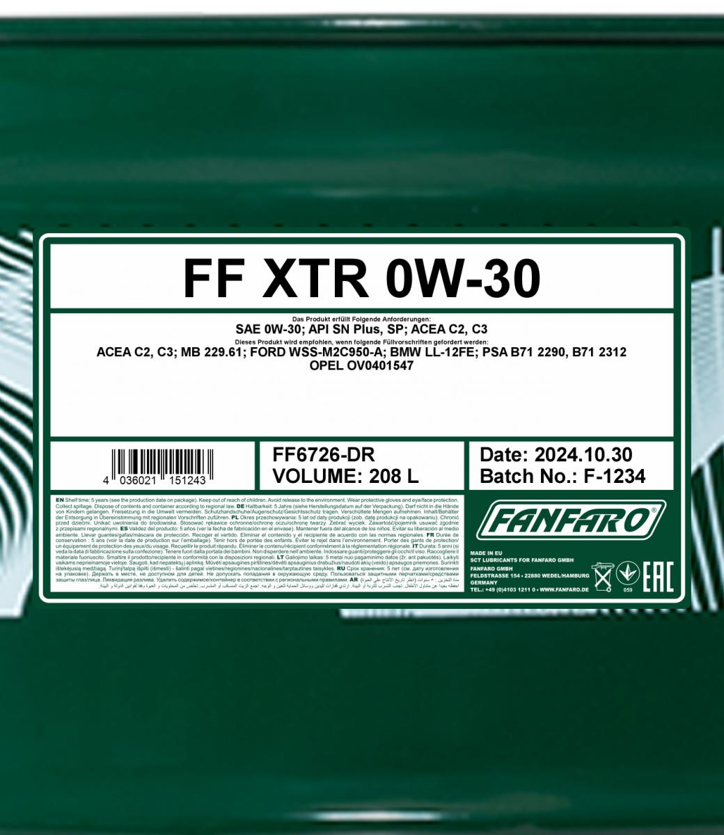 fanfaro-xtr-0w-30-208l-spec