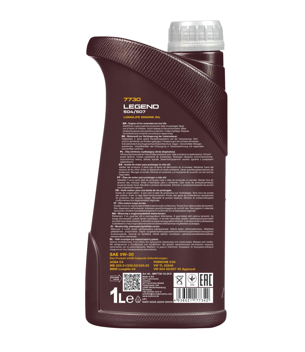 MANNOL 7730 Legend 504/507 0W-30-1l-back