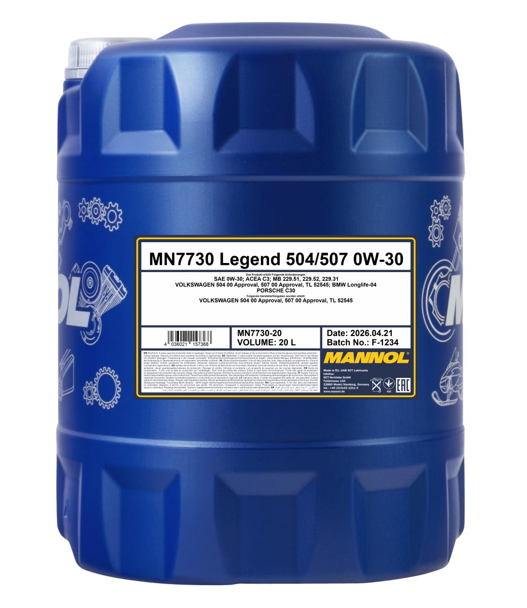 MANNOL 7730 Legend 504/507 0W-30-20l-front
