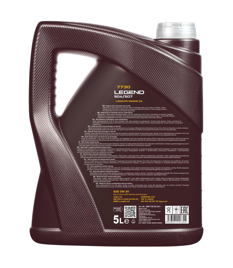 MANNOL 7730 Legend 504/507 0W-30-5l-back